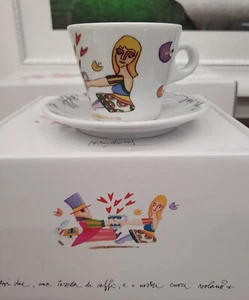 Francesco Musante Tazza Cappuccino " I Nostri Cuori Volano " Pop casa arte - Imagen 1 de 3