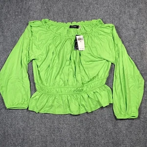 Lauren Black Label Top Ralph Lauren Y2K Green Off Shoulder Women's Size XL - Bild 1 von 11