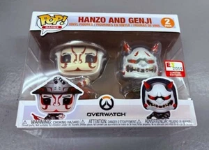 New Funko Pop Games 2 Pack Hanzo Genji Overwatch Vaulted E3 Exclusive - Picture 1 of 6