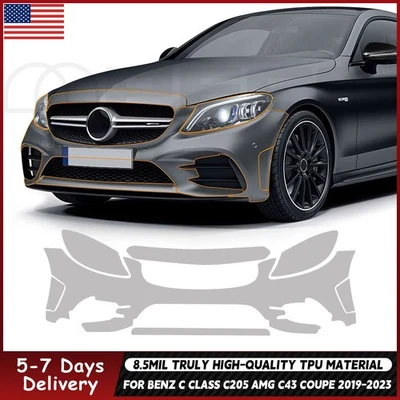 For Benz C Class Coupe 2019-2023 Front Bumper Paint Protection Film Clear PPF - Image 1 of 4