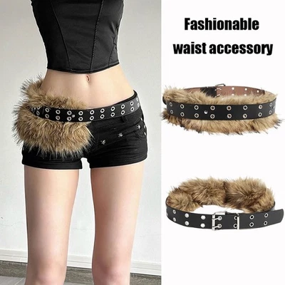 Cinturón ajustable de piel sintética de cuero estilo punk accesorio de cintura de moda para mujer Foto 1 de 4