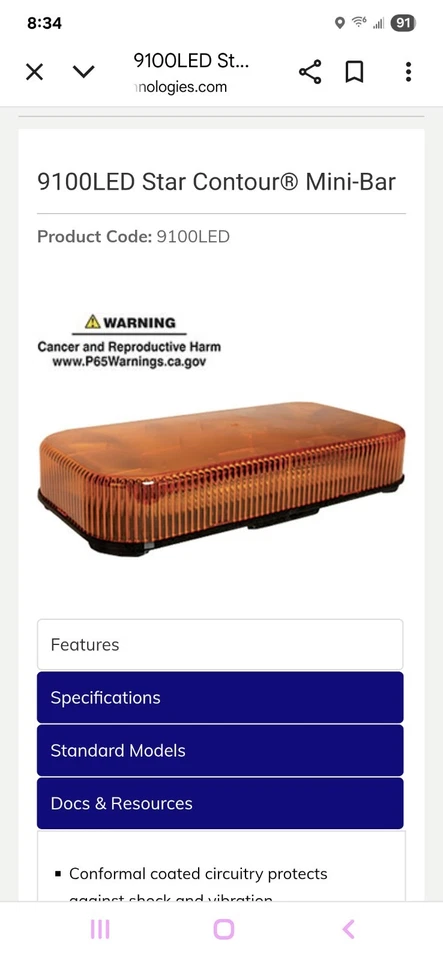 Luces de advertencia de mini barra 9100led Star Technology Foto 1 de 4