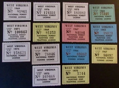 West Virginia National Forest Hunting & Fishing Stamps  - 1965 to 1975 - Image 1 of 3