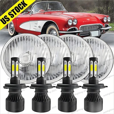Faróis de LED Hi/Lo Beam para Chevy Corvette C3 1968-1982 4 peças 5 3/4" 5,75" - Imagem 1 de 4