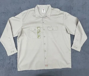 Camisa Dickies Flex Para Hombres 2XL Gris Manga Larga Uniforme de Trabajo Bolsillos con Botones - Imagen 1 de 15