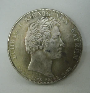 Alte Münze Geschichtstaler Ludwig I. König von Bayern 1835 Denkmal - Bild 1 von 6
