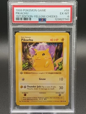 Pikachu 058/102 Base Set (Shadowless) Regular PSA 8 EX-MT - Image 1 of 4