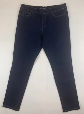 Pantalones de mezclilla ajustados Chaps para mujer talla XL azul lavado oscuro elástico cintura cómoda Foto 1 de 4