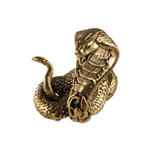 Twelve Zodiac Snake Brass Cobra Figurines Snake Figurines Birthday Gift - Picture 1 of 12