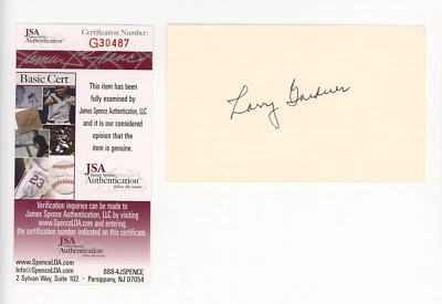 Larry Gardner Signed JSA COA Autographed Index Card Auto Boston Red Sox HOF D:76 - Image 1 of 3