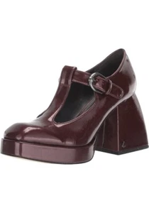 Circus by Sam Edelman Kay Women's Platform Pumps T-Strap Maroon Patent Funky - Picture 1 of 8