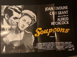 Suspicion 1990 French One Sheet Movie Poster Joan Fontaine Cary Grant Hitchcock - Picture 1 of 1
