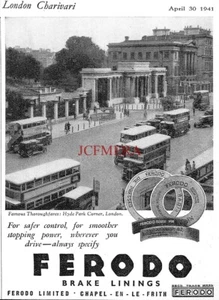 FERODO Brake Linings 'Hyde Park Corner' ADVERT Small 1940s Print Ad 162/147 - Photo 1/1
