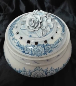 Antiguo Centro de Mesa porcelana Manises CASES Pintada a Mano c1960s  Vintage - Bild 1 von 6