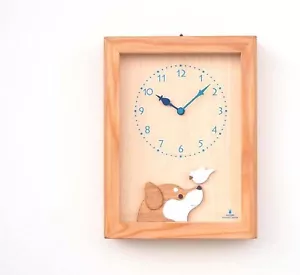 Kicori Nagano Japan Shibainu Wanduhr Brauner Hund Tiere Hand - Bild 1 von 7