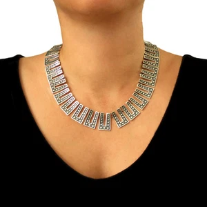 Collar Melesio Rodríguez Taxco Plata Esterlina 925 Dominó Dos Tonos Regalo En Caja - Imagen 1 de 6