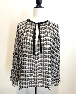 Paula Thomas For TW Thomas Wylde Blouse Top XS-2X Black White Silk Skulls RARE - Picture 1 of 24