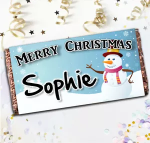 Personalised Christmas Chocolate Bar Stocking Filler Gift Idea Kids Girls Boy - Picture 1 of 3