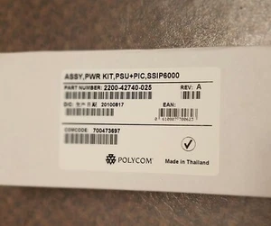 Polycom 2200-42740-025 PSC18U-480, 48V 0.38A POWER KIT, SSIP6000 NEW - Picture 1 of 6