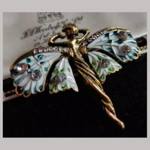 Vintage Art Nouveau Style Fairy Nymph Pendant Brooch Shawl Pin Jewelry Gift - Picture 1 of 5