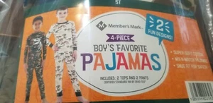 Member's Mark 4 Piece Boys 5T Favorite Pajamas Dinosaur(2 Set) 2 tops 2 Bottoms - Picture 1 of 6