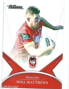 2016 NRL Traders Base Card (127) Will MATTHEWS Dragons - Picture 1 of 1