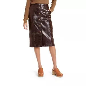 Women's Faux Leather Textured Pencil Skirt - Rachel Comey x Target Brown 8 - Picture 1 of 1