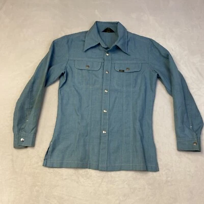 Vintage LEE Denim Chore Workwear Shirt Jacket Snap Front Made In USA Mens Medium - Image 1 of 4