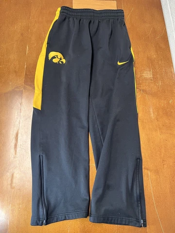 Iowa Hawkeyes Sweatpants Mens Medium Black Yellow Team Authentic Therma Fit Cover