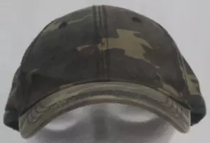 George Camo Strapback Cap Hat Military Style Baseball One Size Distressed Plain - Picture 1 of 5