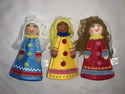 2020 Лот из 3 Рождественских Праздничных Фетровых Украшений для Девочек Wondershop Target НОВЫЕ - Изображение 1 из 4