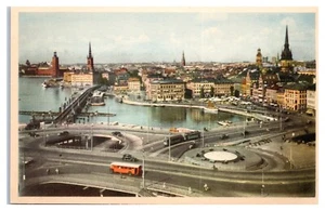 Viaducto de Slussen en el lado sur de Estocolmo desde el casco antiguo postal de la década de 1940 - - Imagen 1 de 2