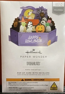 Happy Halloween Pop Up Hallmark Light & Music Card Plays Linus & Lucy - Picture 1 of 8