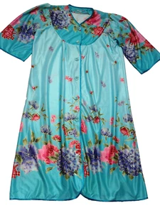 ABRIGO FLORAL AZUL VINTAGE DE ORIGEN FRANCÉS - Imagen 1 de 4