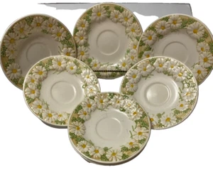 VTG Metlox Poppytrail Sculptured "Daisy" set of 7 Saucers made in the USA - Picture 1 of 5