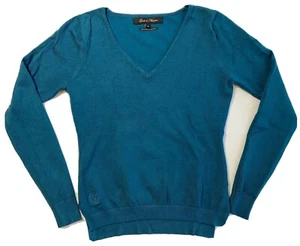 Gout d Anvers Women’s Blue Multicolor V Neck Pullover Sweater Long Sleeve S - Picture 1 of 12