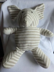 Little Toasties Zealand ELEPHANT Heat & Hug Plush Stuffed Gray White Stripped Kn - Picture 1 of 14