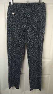Lisette L Montreal Woman 8 Dark Printed Pullon Stretch Ankle Pants Casual... - Picture 1 of 9
