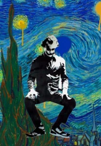 DEATH NYC ltd ed signed super villain pop art print 45x32cm the joker van gogh - Picture 1 of 4