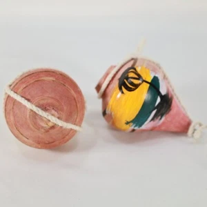 2Pack El Salvador Trompo de Madera con pita, hand made Wood Spinning Artesanal - Picture 1 of 5
