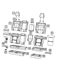 Genuine Mopar Rear Seat Cushion Cover 6RF07BD3AB - Picture 1 of 4