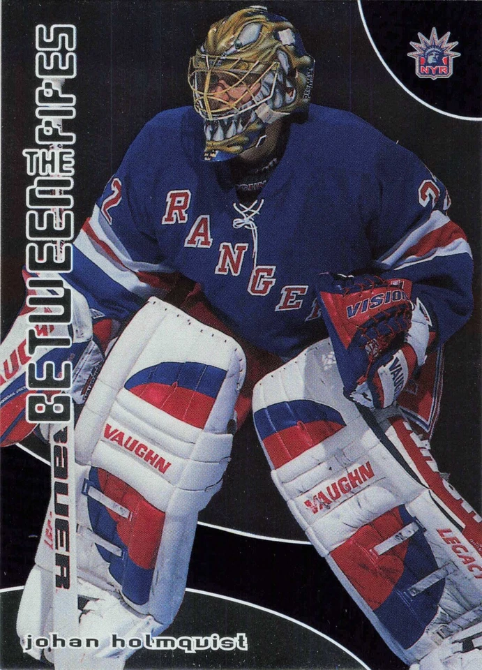 JOHAN HOLMQVIST 2001-02 Between the Pipes #34 New York Rangers Goalie Card - Image 1 of 2