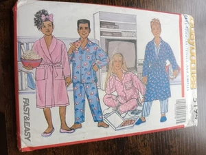 New- Butterick Busybodies 5194 Pattern Fast & Easy Robe & Pjs Unisex Size 7-8-10 - Picture 1 of 2