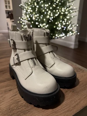 Steve Madden девочек мотоцикла крапивник кожаные ботинки размер 13 М - Изображение 1 из 4