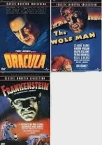 Dracula / The Wolf Man / Frankenstein DVD Triple Feature ** Disc Only ** FS - G - Picture 1 of 3