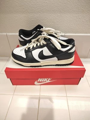 Nike Dunk Low Vintage Panda 7 W 5.5 M Coconut Milk FQ8899-100 DS Sneakers - Image 1 of 4
