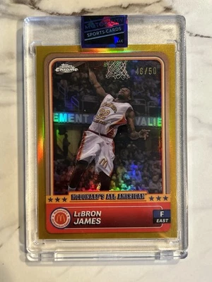 Lebron James 2024 Topps Chrome McDonald's All-American Gold Refractor /50 - Image 1 of 2