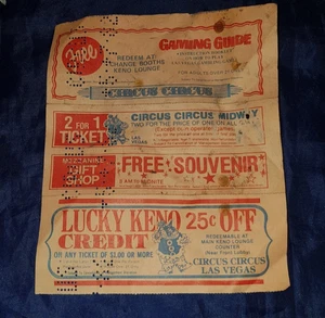 Vintage Circus Circus Keno Las Vegas Ticket - Picture 1 of 2