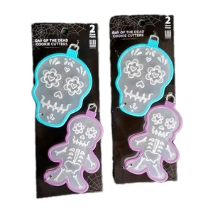 Juego de 2 - Cortadores de Galletas Día de Muertos Cuerpo Completo y Calavera de Azúcar Halloween  - Imagen 1 de 3