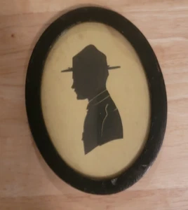 Antikes Silhouette Portrait Soldat 1. Weltkrieg - Waco, Texas - Bild 1 von 4
